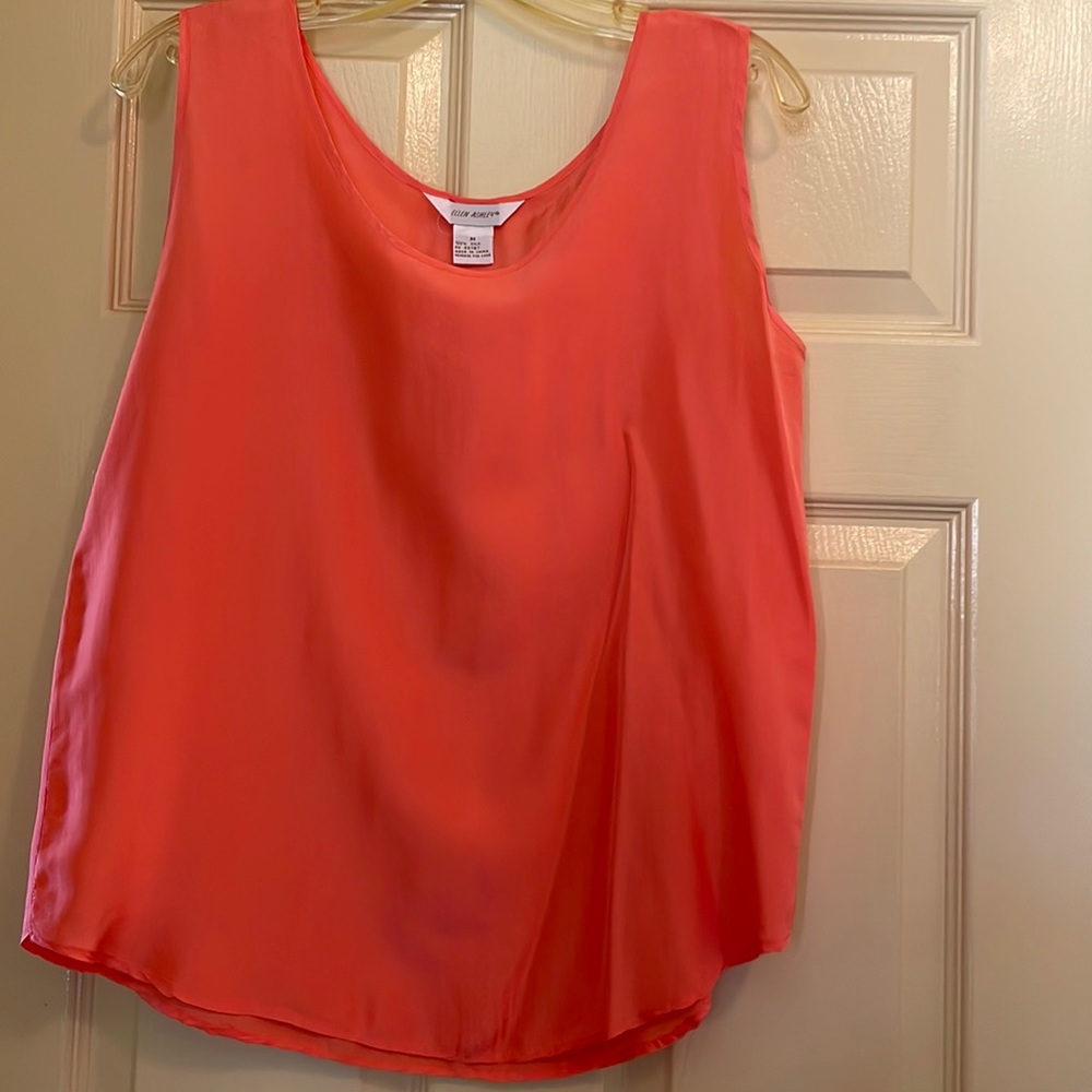 Salmon Silk sleeveless blouse